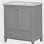 Ensemble de lavabo pour salle de bain de 30 pouces, armoire de bain multifonctionnelle avec porte et tiroir, structure en bois massif et panneau de fibres à densité moyenne-411627298