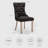 Linen Fabric Upholstered Dining Chairs Set of 4,Black-477584240-477584247