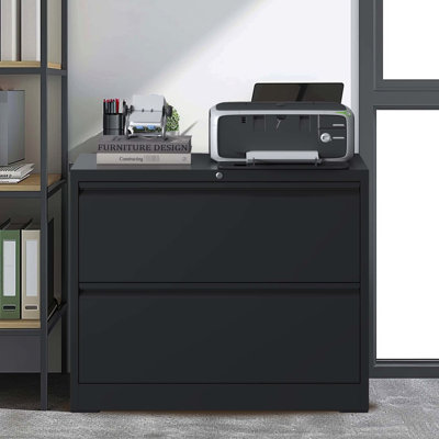 Robuste, 2 classeurs en acier, rangement pour bureau personnel, ouverture de tiroir lisse, capacité de 110 lb, fonctionnalité, organisation facile des dossiers, glissières silencieuses, conception, assemblage
