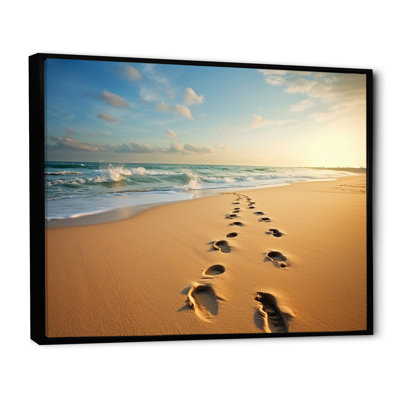 Photo de plage empreintes de pas en V - Art mural nautique et plage, salon