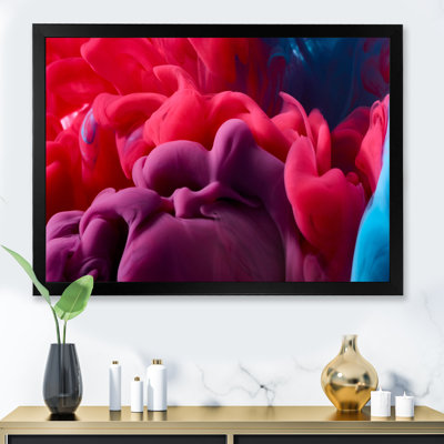 Encre rouge et bleue fluide II - art mural moderne sur toile
