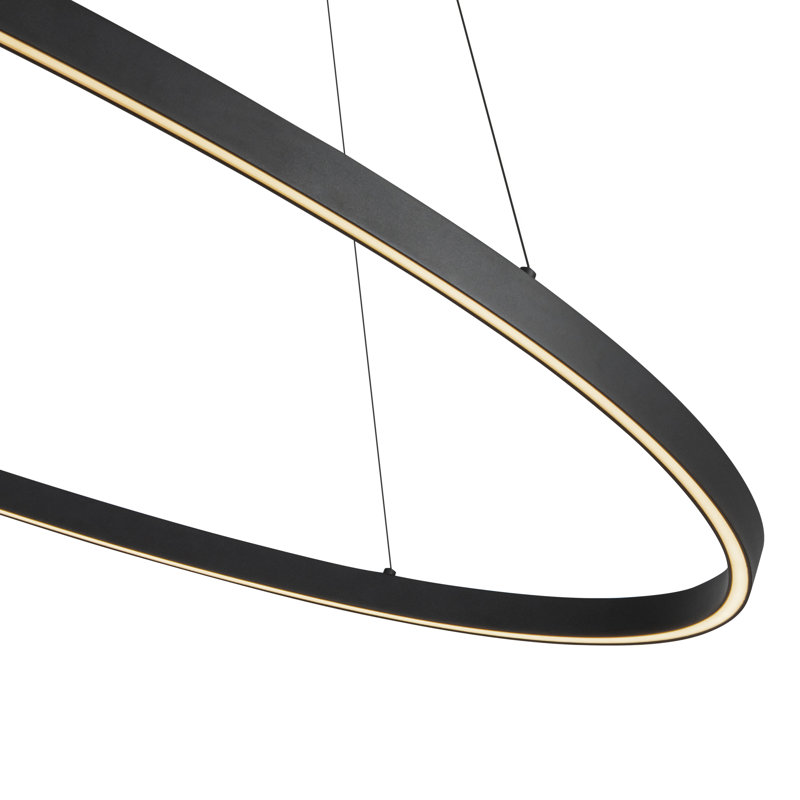 Ovale 1 - Light LED Pendant, Black, 1.5" H x 53.25" W x 27.625" D