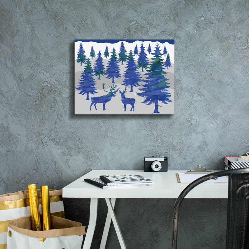 «Deer 4» par Erin Clark, art mural sur toile, H 12 po x l 16 po x P 0,75 po