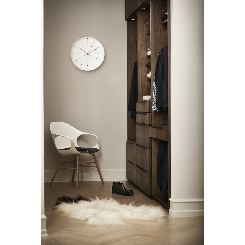 Bankers Wall Clock, White/Black/Red, Extra Large