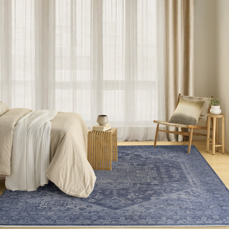 DKNY Pure Shades 9' x 12' Blue Vintage Indoor Rug, Rectangle 9' x 12'