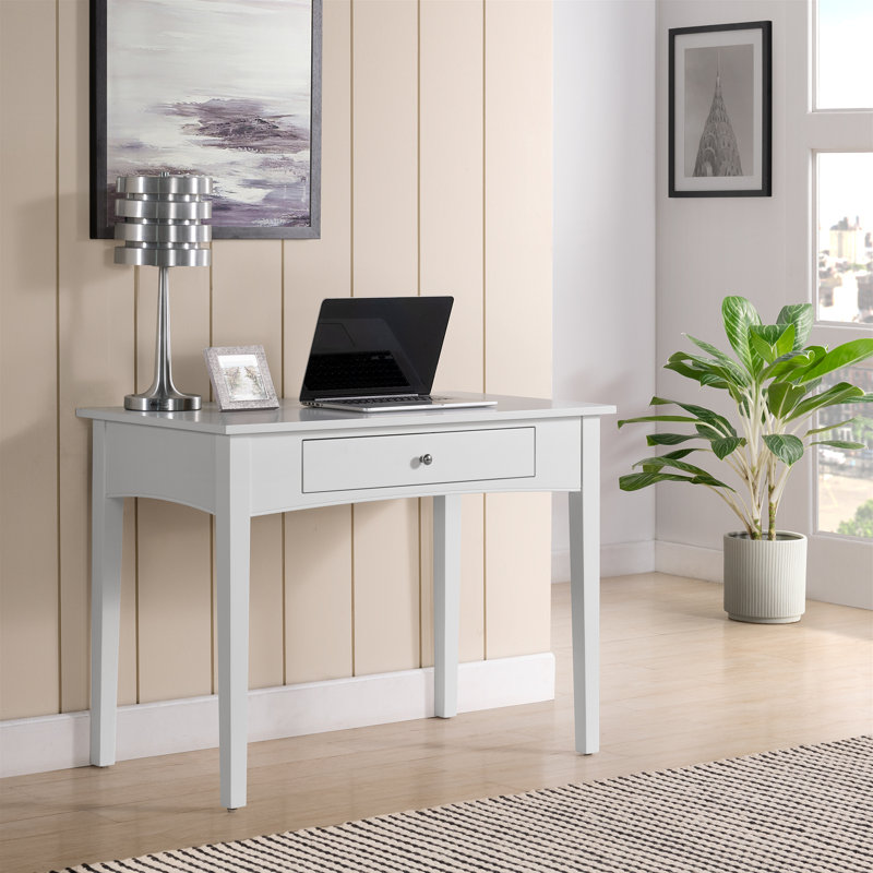 Bureau d'ordinateur Shaker Cottage de 40 po de largeur avec tiroir coulissant, tablette à clavier / souris pour bureau personnel; Au total, l 48 po x P 23 po x H 30 po, dégagement H 23 po (blanc)