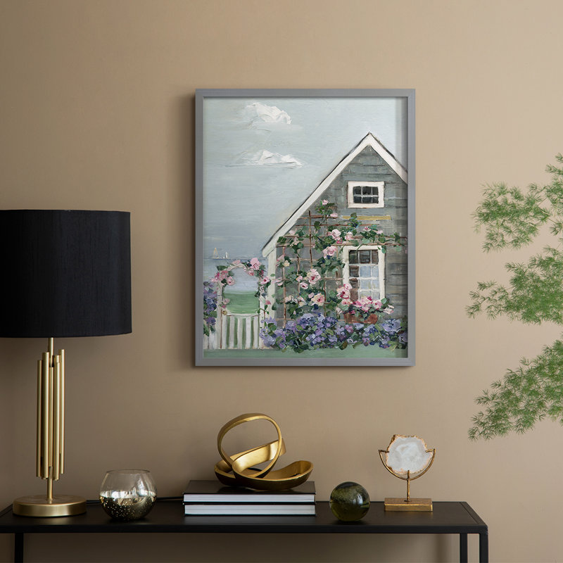 Coastal Cottage II, reproduction encadrée - bois massif, Gris, H 30 po x l 24 po