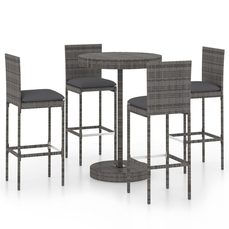 5 pièces avec coussins, Cadre gris / coussin gris