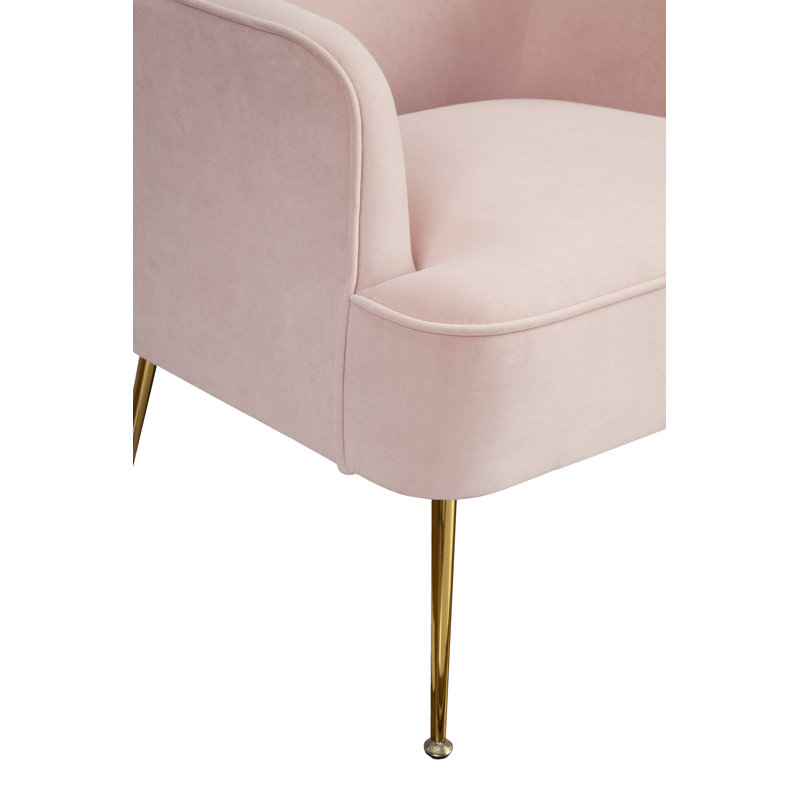 Fauteuil d'appoint en velours de style moderne, Pink