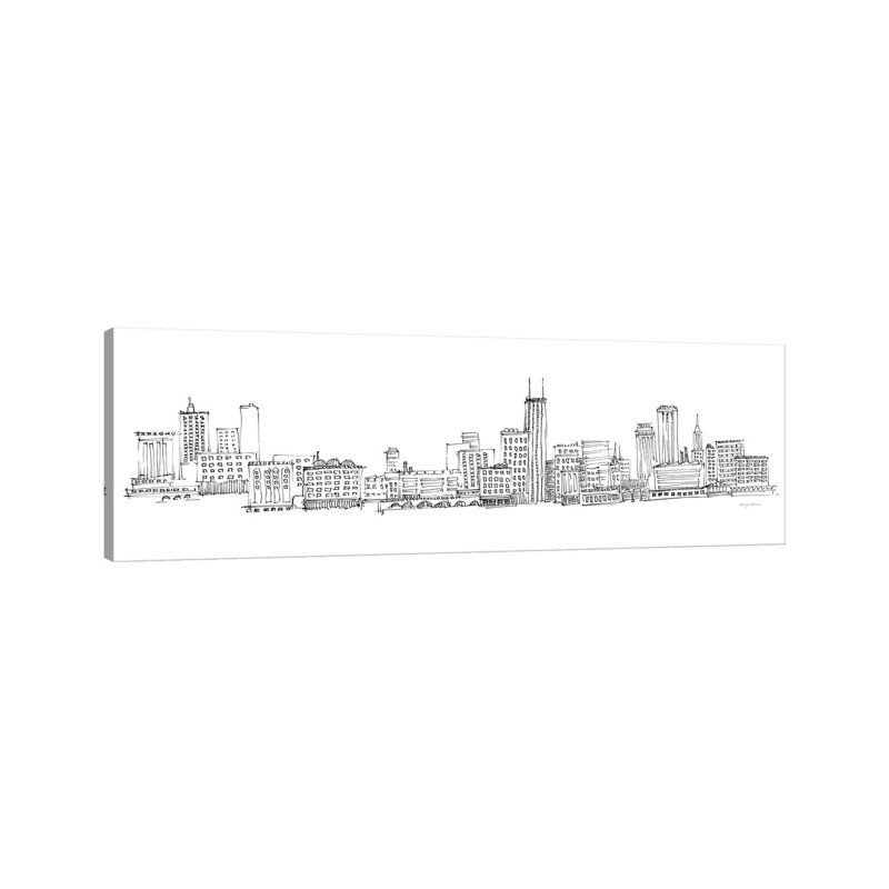 Chicago Skyline by Avery Tillmon - Wrapped Canvas Print, 30.48cm H x 91.44cm W x 1.91cm D