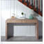 Console rustique en bois avec tiroir - Design minimaliste, texture nervurée et finition naturelle pour une utilisation polyvalente