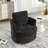 Swivel Accent Chair, Chenille Fabric Barrel Chair For Living Room,Black-671186240