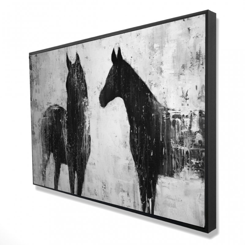 «Black and White Horses», reproduction sur toile