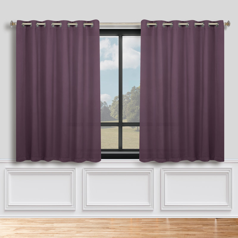 Paire de rideaux obscurcissant avec œillets Millendon, Glycine, L 70 po x L 63 po