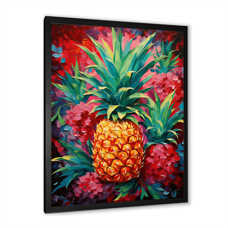 Oasis tropicale ananas I, H 32 po x l 24 po x P 1 po, Cadre photo noir