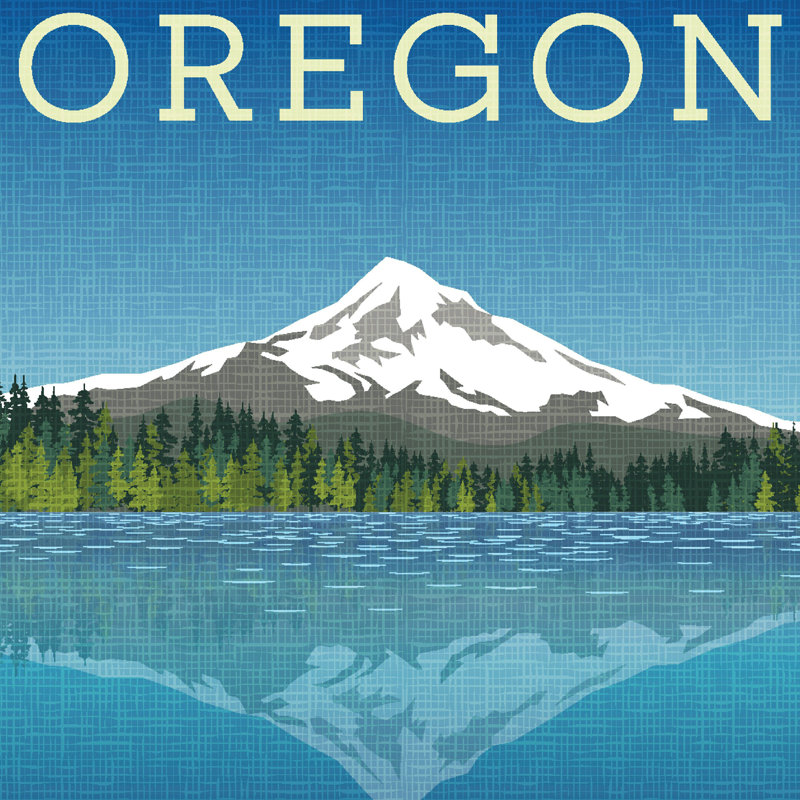Impression sur toile tendue, "Oregon", États-Unis, H 12 po x l 12 po
