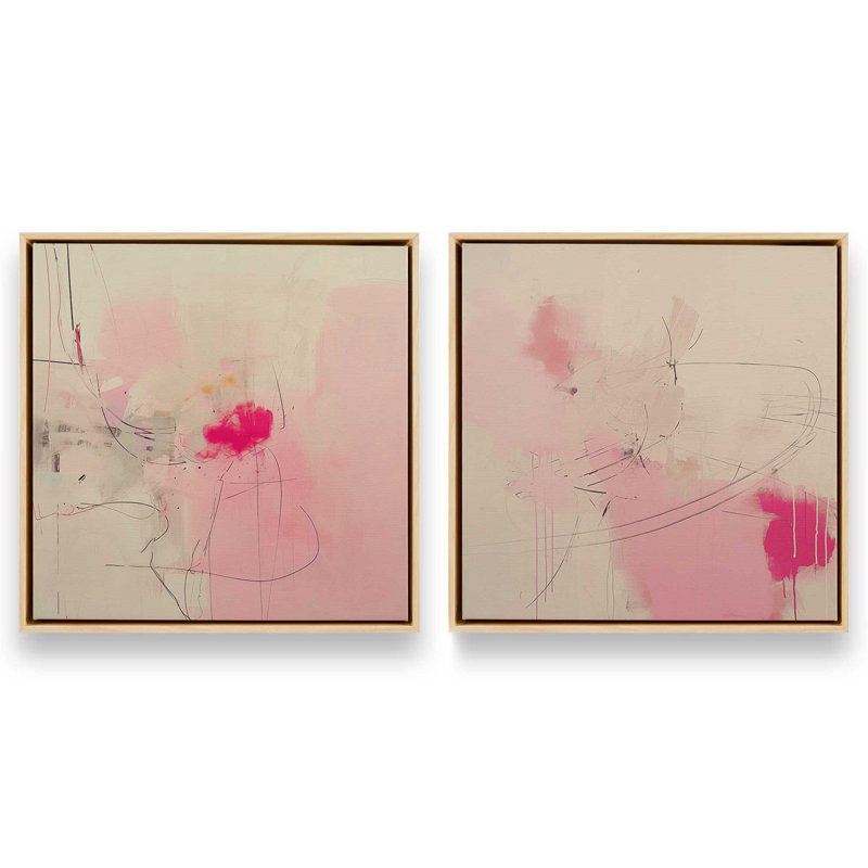 "Whispers Of Pink Sands" par Golden Glow Interiors 2 - Pièces sur toile, Érable américain encadré, H 14 po x l 14 po