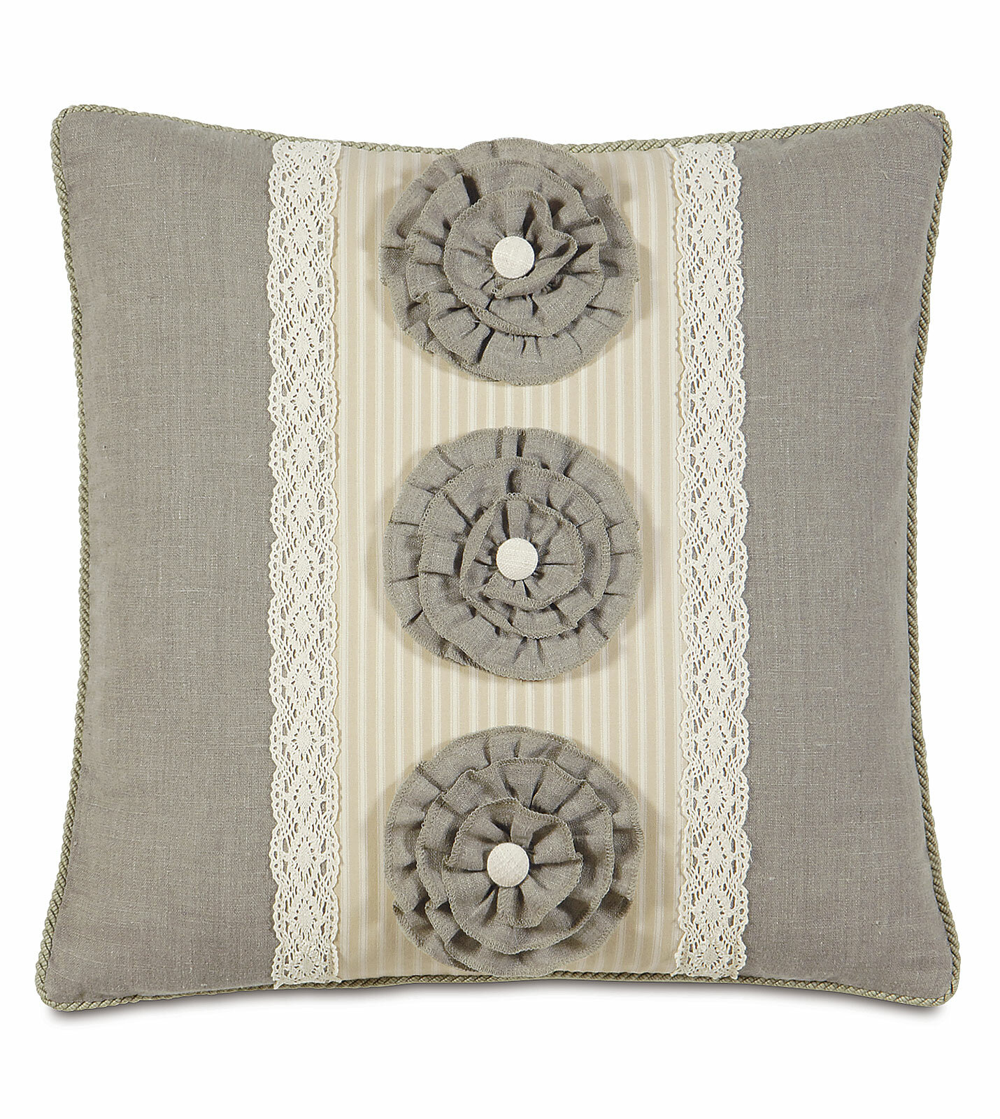 Sabelle Heirloom Vanilla Throw Pillow Cover & Insert Eastern Accents