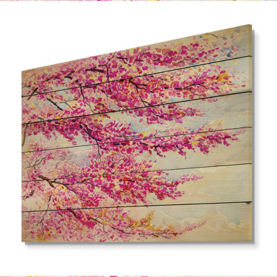 Arbre rose coloré - reproduction sur toile flottante