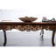 Table basse rectangulaire de 52 pouces en bois massif sculpté avec détails dorés