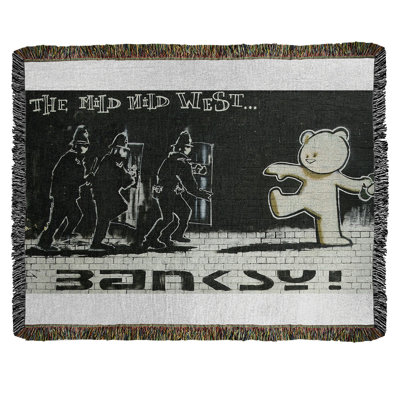 Banksy Graffiti Hand Woven Throw Blanket