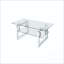 Table basse à 2 niveaux en verre trempé avec miroir