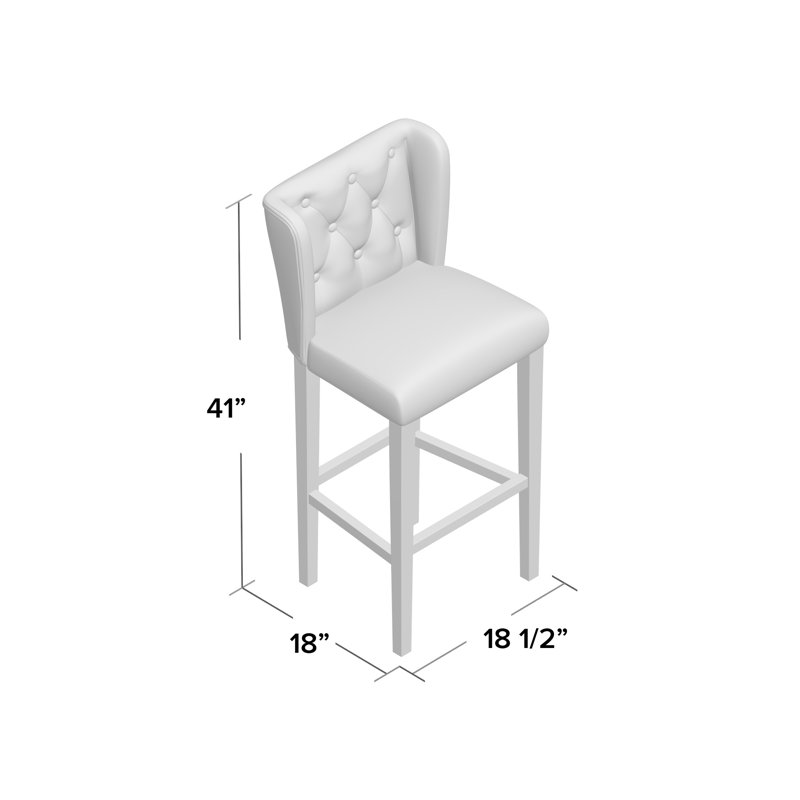 Tabouret de bar contemporain 29,5 po Abdurahman, Beige