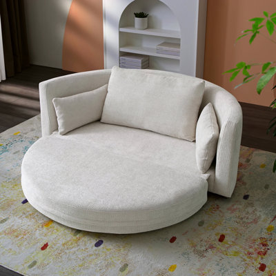 Foldable Sleeper Sofa Bed, Floor Sofa Chair Bed,Multi-Functional, Circular Bed, Adjustable Futon Sofa Folding Lazy Sofa Couch,Double, For Balcony ,Living Room, Sitting And Sleeping Sofa,Beige,2Colors