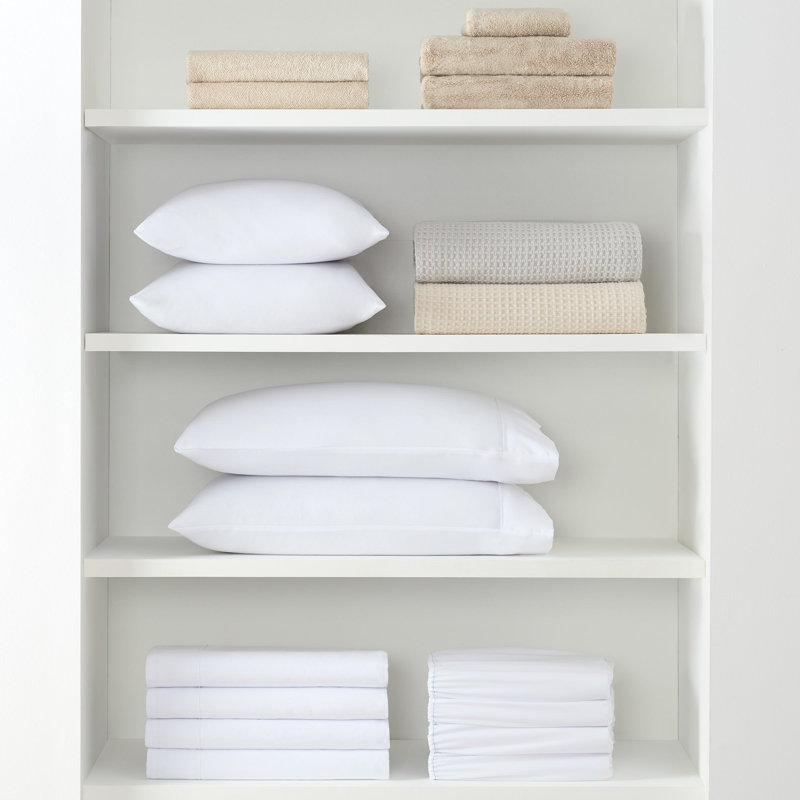 Host & Home Soft Brushed Hypoallergenic Microfiber Fitted Sheets - Pack of 6, Twin Fitted Sheet, White