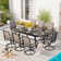 Alyah 8 - Person Metal Patio Dining Set with Extendable Rectangular Table