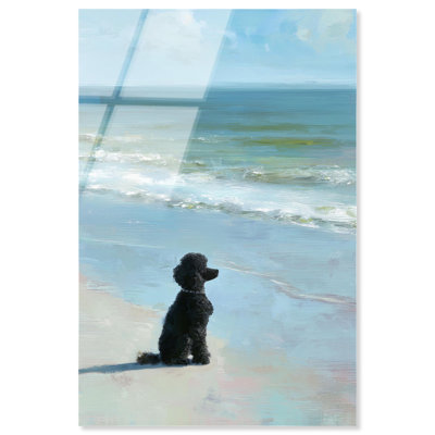 Dog and The Sea I Acrylic Print Coastal Glam Decor by Art Remedy, Ready to Hang, 10 x 15