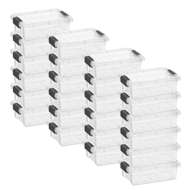Boîtes de rangement transparentes avec couvercles Superio, H 60 po x l 8 po x P 5,5 po, 24
