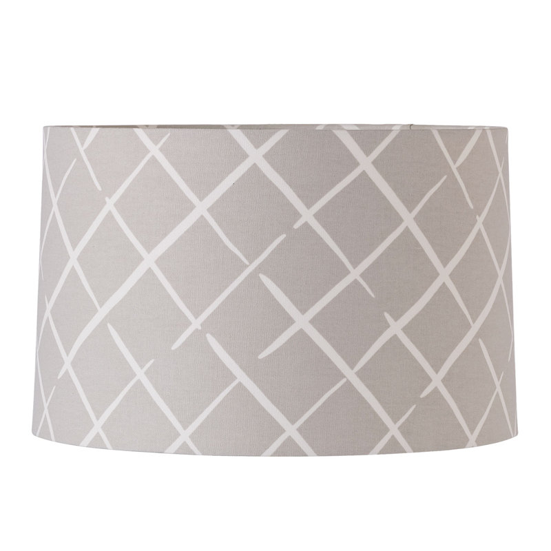 Abat-jour tambour en coton Madcap Cottage (Spider), Taupe, H 10 po x l 16 po x P 16 po
