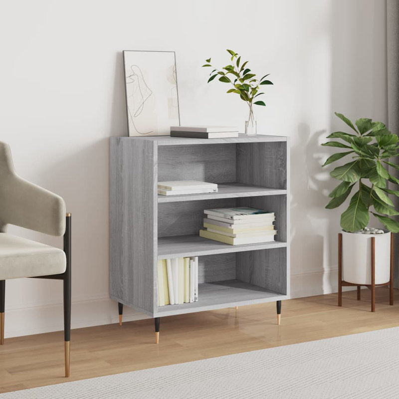 Manrey Bookcase, White, (3 Shelves) 70 cm H x 57 cm W x 35 cm D