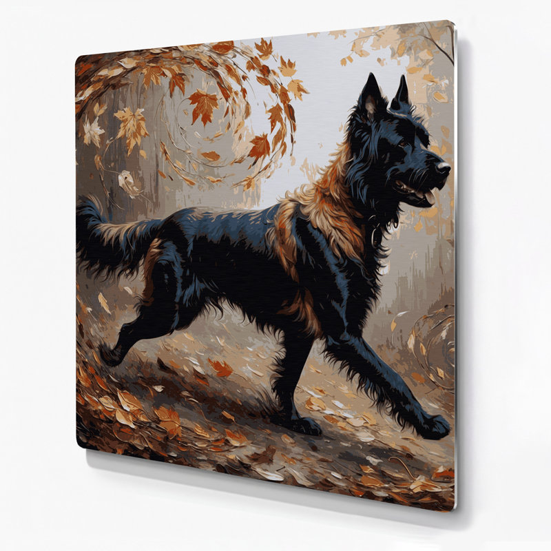 «Dogs Beauceron», art mural en métal brun, H 32 po x l 32 po
