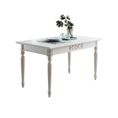 Solid Wood Birch white Dining Table