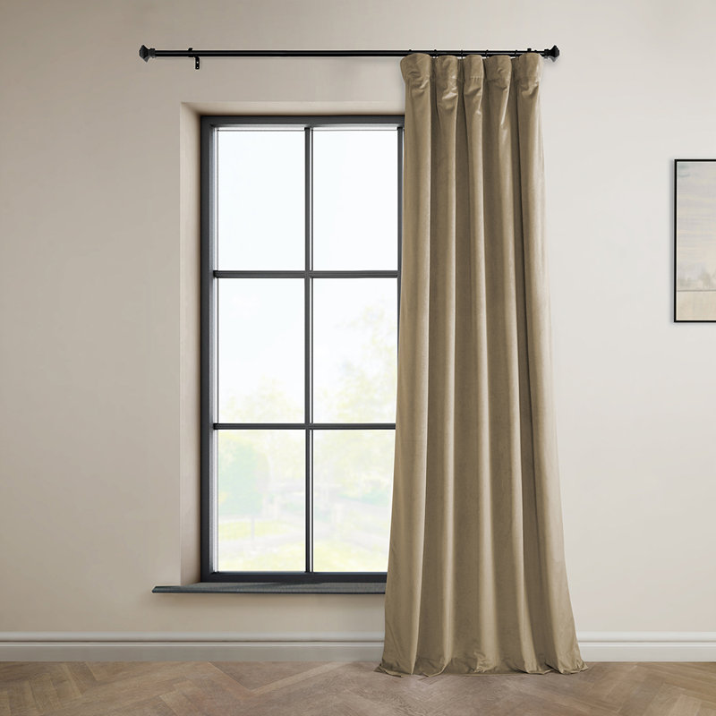 Rideaux en velours moelleux Matra pour chambre à coucher ‑ rideaux obscurcissants pour les fenêtres de salon, panneau simple