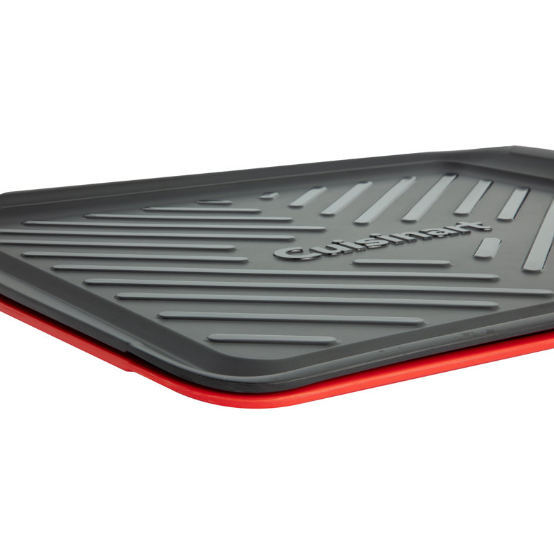 Large Black and Red Melamine Grilling Prep and Serve Trays