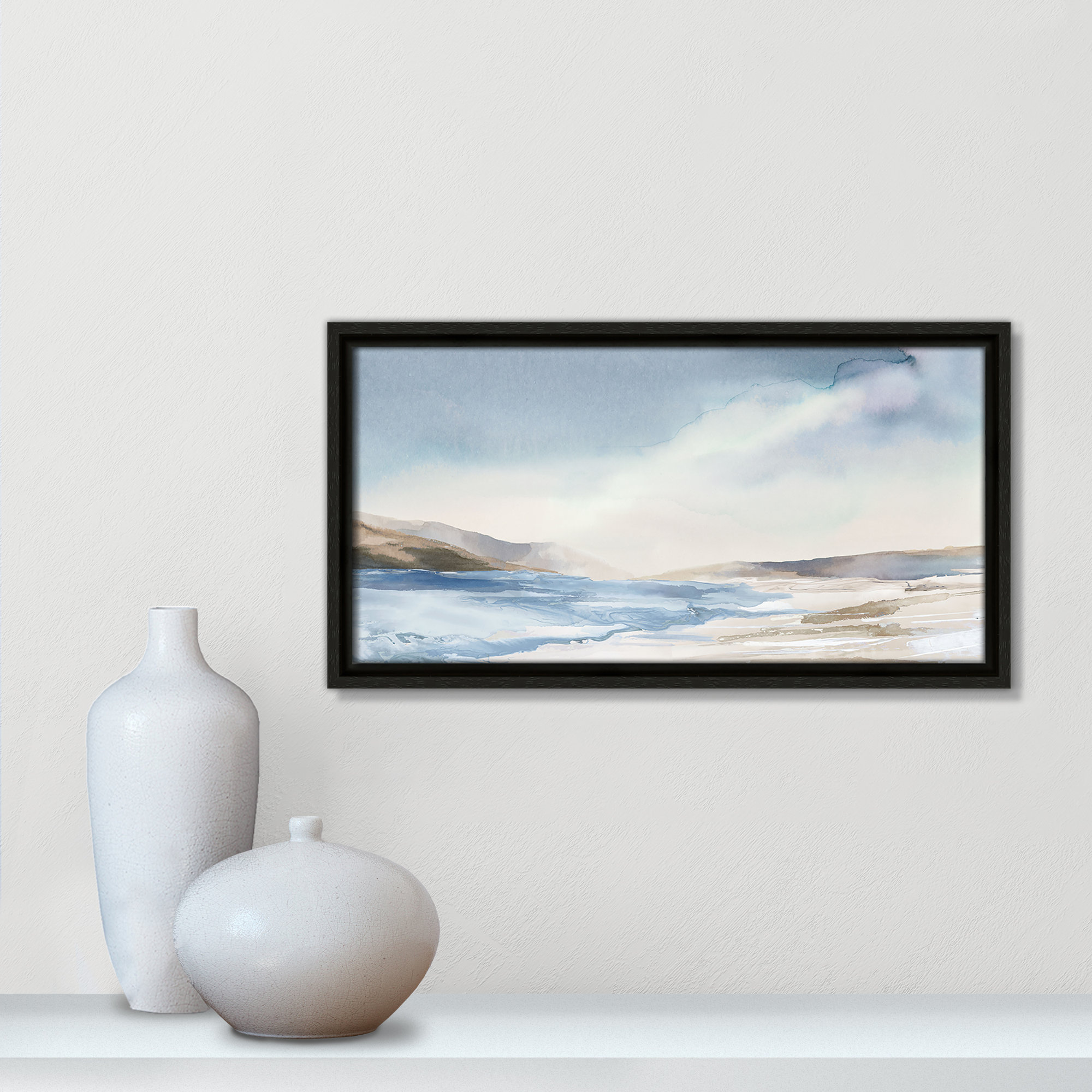 Mystic Shores Print by Mystic Shores, 9.5" H x 17.5" W, Espresso