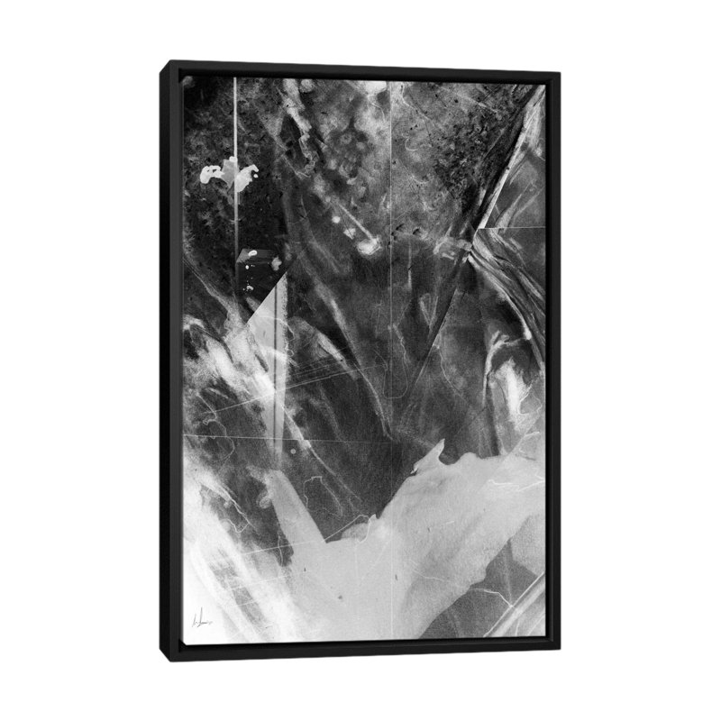 «Black Crystal», impression sur toile tendue, H 26 po x l 18 po x P 1,5 po, Toile avec cadre noir, Pas de tapis