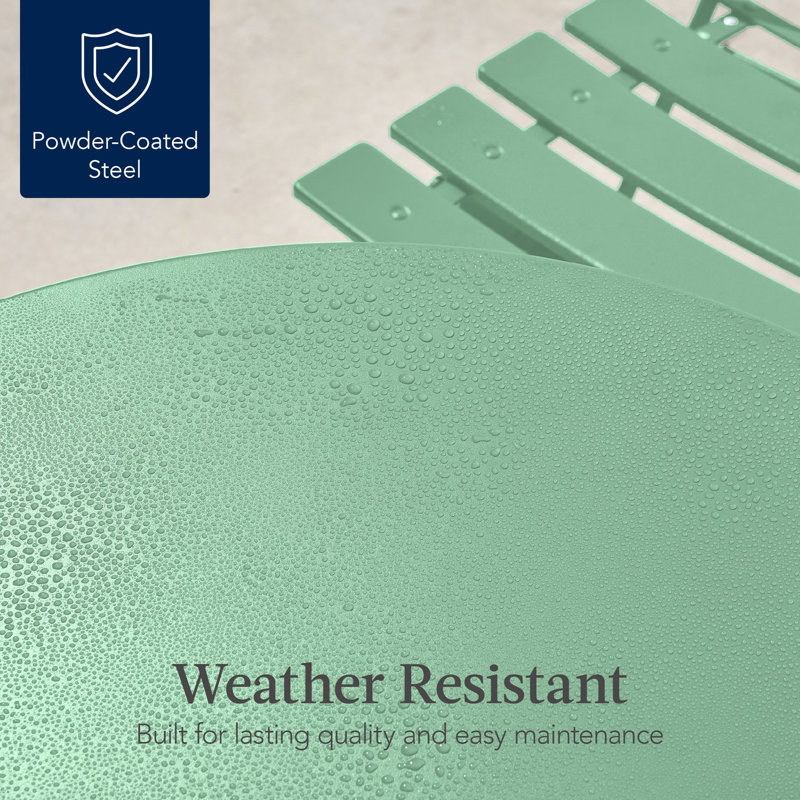 Folding Patio Bistro Set, Sage