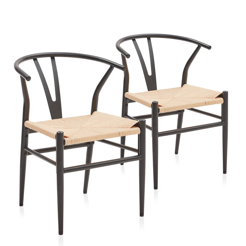 18.11'' W Metal Side Chair, Black