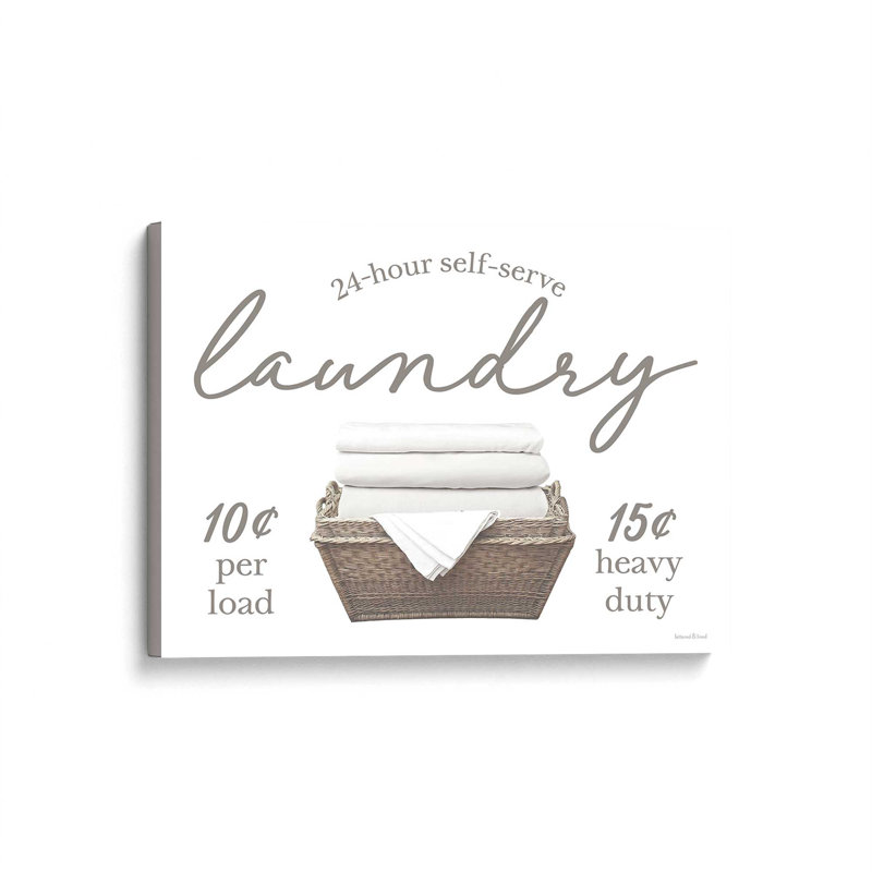 «Self Serve Laundry» par impression d'art à lettres et doublée, L 40 x H 30, Does Not Apply, Unframed Canvas