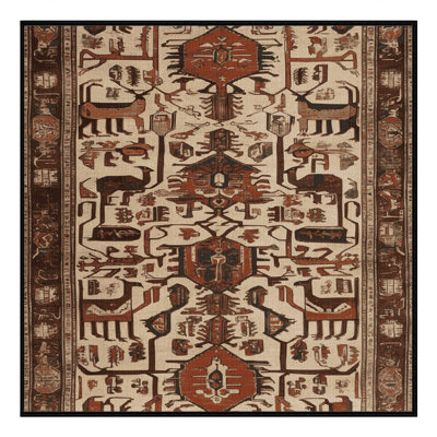 Machine Washable Persian Brown Area Rug