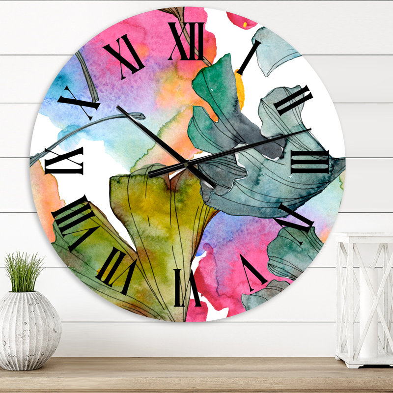 Ginkgo Biloba Leaf Foliage - Horloge murale traditionnelle, Surdimensionné