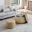 Round Storage Ottoman, Woven Rattan Fabric Ottoman, 2 In 1 Function, Work As End Table And Ottoman,With Small Seat-Nature(25"X25"X14.7")-1528668429