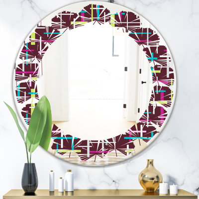 Miroir de meuble-lavabo à feuilles orchidée sans cadre cottage Americana