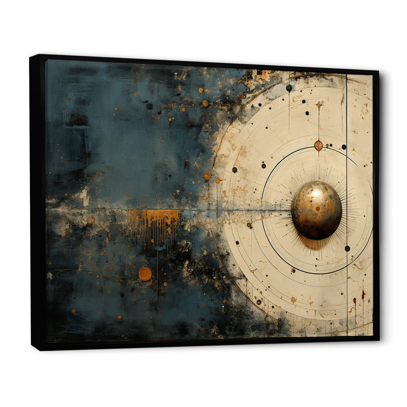 Décoration murale Quintero - Zodiac_106470, H 30 po x l 40 po x P 1,5 po, Toile avec cadre flottant noir