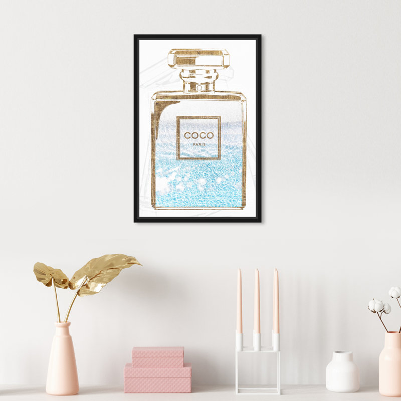 «Water Love Light Perfumes», reproduction d'art sur toile, H 15 po x l 10 po, Toile avec cadre noir