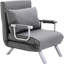 Chaise réglable à 5 positions, pliante grise avec coussin et structure en acier stable